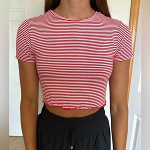Pacsun T-shirt, red and white striped